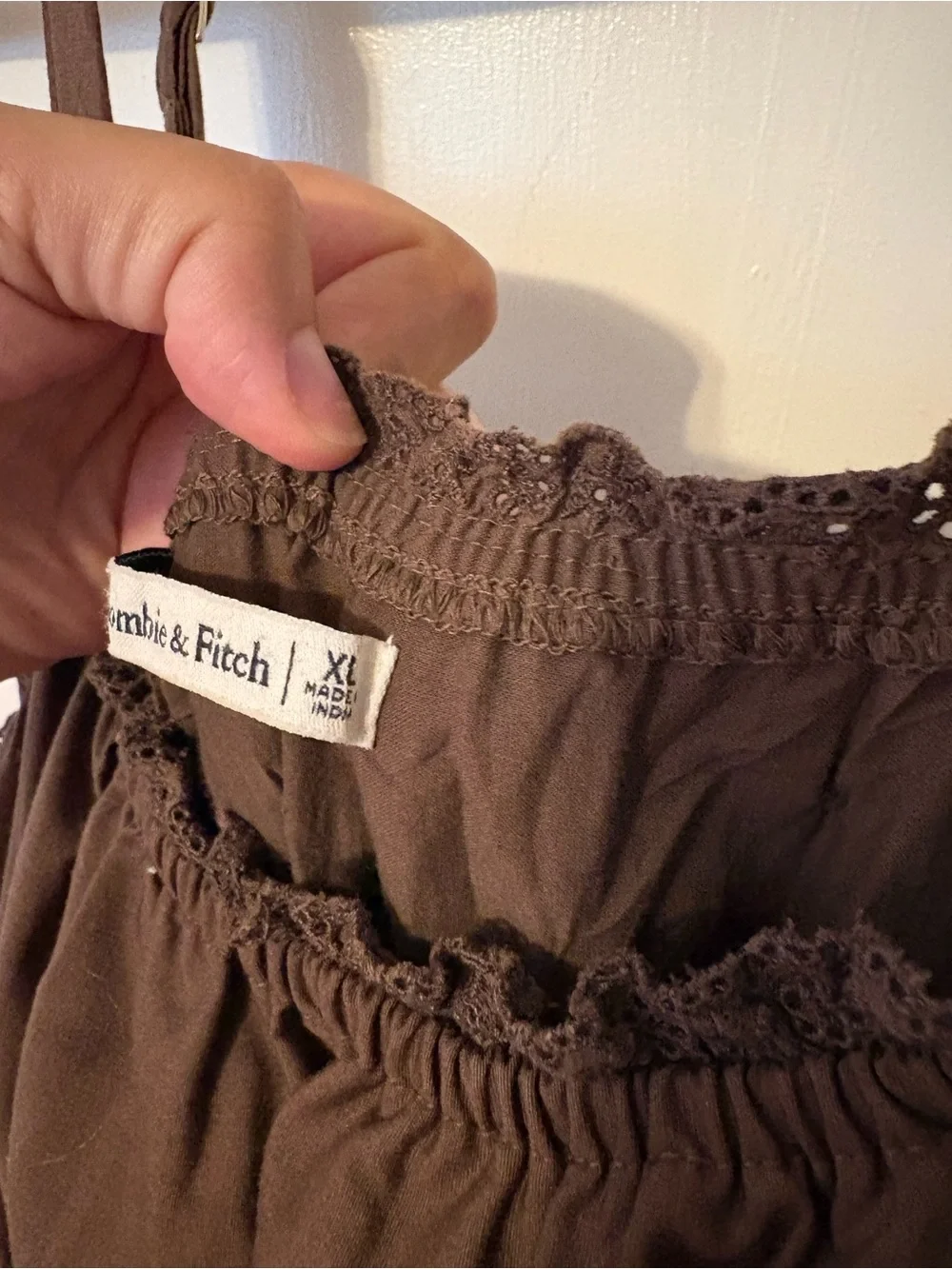 Abercrombie & Fitch Chocolate Brown Smocked Maxi Dress